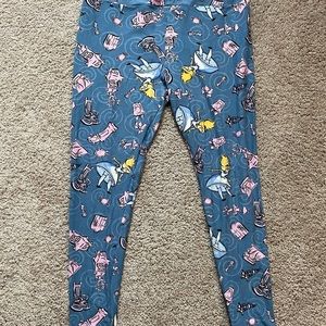 LuLaRoe Disney Alice in Wonderland Leggings Tall and Curvy TC